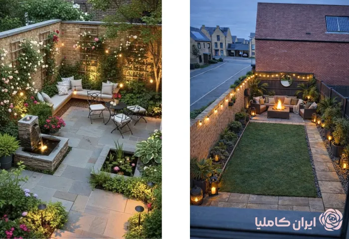 طراحی حیاط ویلایی کوچک
